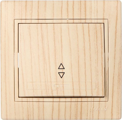 Переключатель проходной одноклавишный Lezard Mira без подсветки 220В дуб беленый матовый 701-5252-105