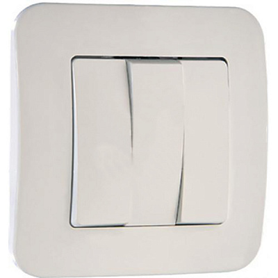 Выключатель трехклавишный Makel Lillium Natural без подсветки 10 А 250В белый 55091