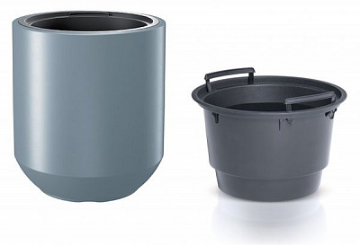 Горщик для квітів Prosperplast Heos 390х440 мм круглий світло-сірий