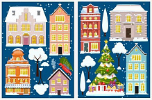 Декоративна наліпка Design stickers Зимове місто 2 аркуші 42x59,4 см