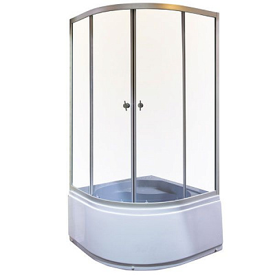 Душевая кабина UP! (Underprice) HK-8140 Q 900x900x1950 профиль сатин, стекло графит