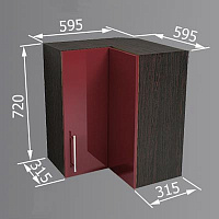 Шкаф верхний Betta 60x60x72 см венге/бордо