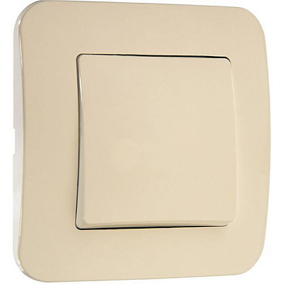 Вимикач прохідний одноклавішний Makel Lillium Natural без підсвітки 10 А 250В слонова кістка 55205