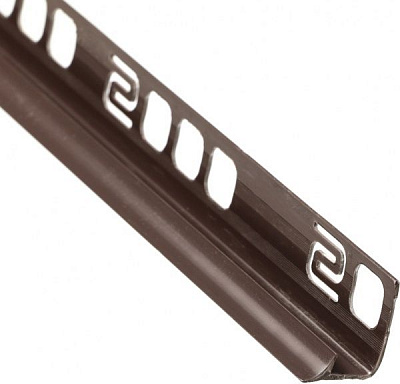 Уголок для плитки Salag внутренний 10 ПВХ 9 мм 2,5м темно-коричневый 