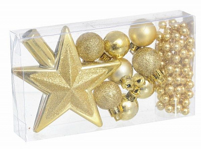 Набор елочных игрушек золото B-728851 10 шт./уп. 