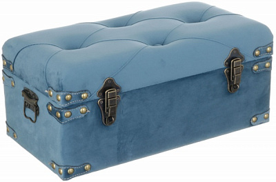 Сундук-пуф Велюр азур 50х25х23 см 