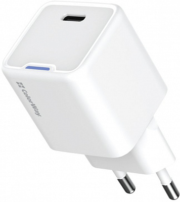 Сетевое зарядное устройство ColorWay GaN Mini 25W PD USB-C white