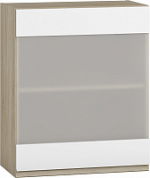Шкаф верхний с витриной МС Джетта 60х72х31,7 см, белый бриллиант/дуб сонома Грейд