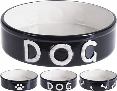 Миска для собак черная 18x5 см