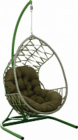 Кресло-кокон Латинос плетение зигзаг зеленый