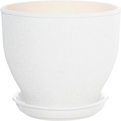 Горщик керамічний Оріана-Запоріжкераміка Віктор шовк круглий 4л білий (107-0-113)