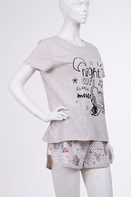 Пижама женская Roksana Mouse 767/16008 р. M бежевый с рисунком 