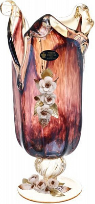 Ваза стеклянная коричневая Tulipano Star 21x21x44 см VS2703/BRWS/9 White cristal