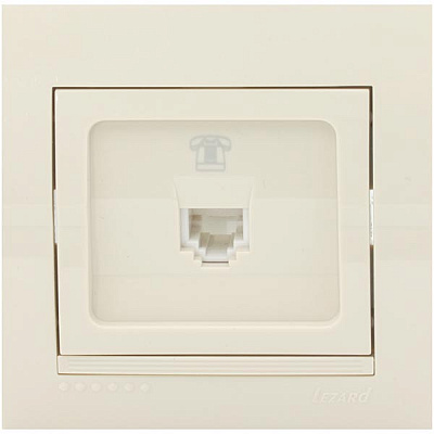 Розетка телефонная Lezard Deriy TF-евро кремовый