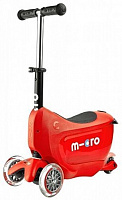 Самокат-беговел Micro Mobillity Systems Mini Micro 2go deluxe red plus красно-черный MMD032 