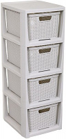 Комод пластиковий BranQ Rattan білий 642x240x295 мм