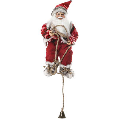 Фігура Дід Мороз Лісовий на мотузці червоний 30 см