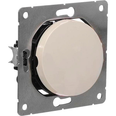 Перемикач прохідний одноклавішний HausMark Bela без підсвітки 10 А 220В кремовий SNG-SWP.RD20MG1W2-CR