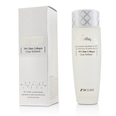 Тонік для обличчя 3W Clinic освітлювальний з колагеном Collagen White Clear Softener 150 мл