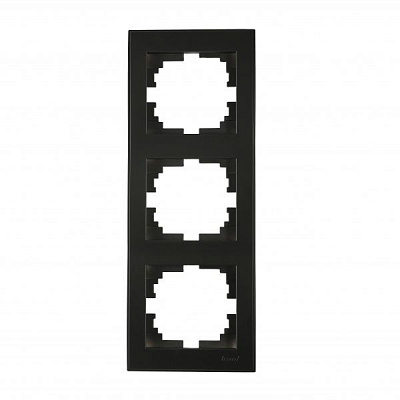 Рамка трехместная Lezard Rain вертикальная антрацит 703-4242-153