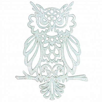 Елочная игрушка Сова 2Д 12 см белый