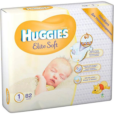 Подгузники Huggies Elite Soft 1 0-5 кг 82 шт