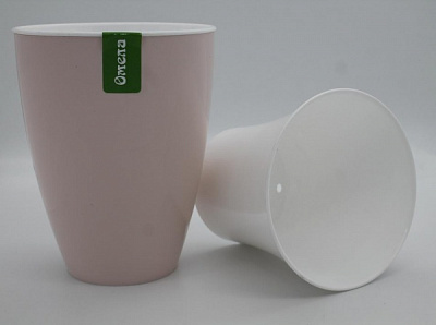 Горшок пластиковый Омела Самоувлажняющийся 0,6 литра круглый кремовый 