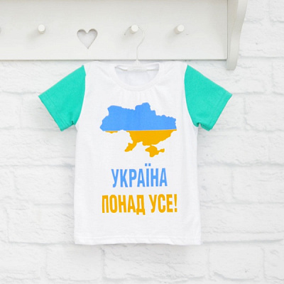 Футболка патриотическая для мальчиков Blanka Украина превыше всего р.116 зеленый 12925 