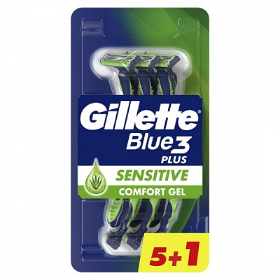 Станки одноразовые Gillette Blue3 Sensitive 6 шт.