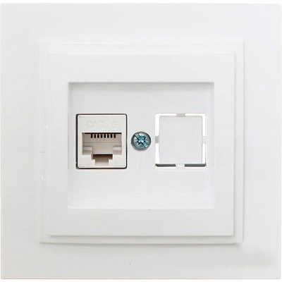 Розетка із заземленням Mono Despina без шторок без кришки білий 102-190005-125