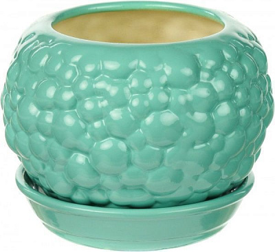 Горщик Оріана-Запоріжкераміка Куля bubble круглий 0,4л бірюзовий