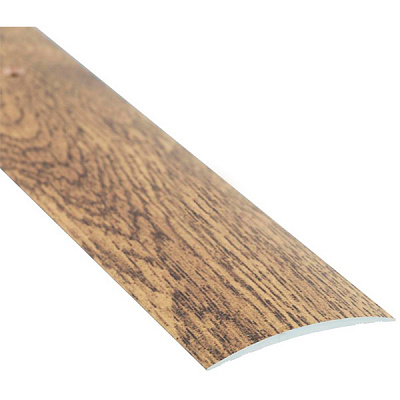 Поріжок алюмінієвий декорований Braz Line гладенький з отворами 40x2700 мм дуб рустикальний