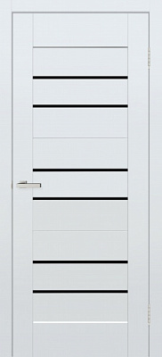 Дверное полотно ОМиС BIT 06 ВG ПО черное стекло 600 мм белый гладкий