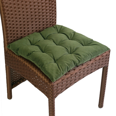 Подушка на стул стеганая 9 закрепок темно-зеленый Flox 37