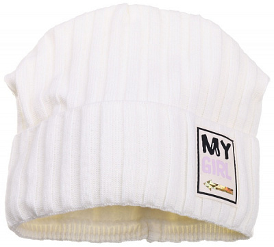 Шапочка детская для девочки Kraft+ р.52-54 молоко 2014 