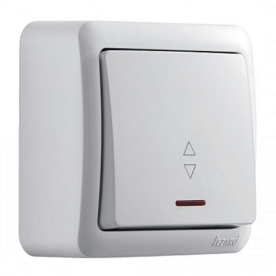 Выключатель проходной одноклавишный Lezard Viola с подсветкой 16 А 250В белый 751-0200-114