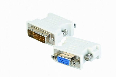 Адаптер Cablexpert бежевий (A-DVI-VGA) DVI (24+5 пин)/VGA, M/F HD (3 ряди)