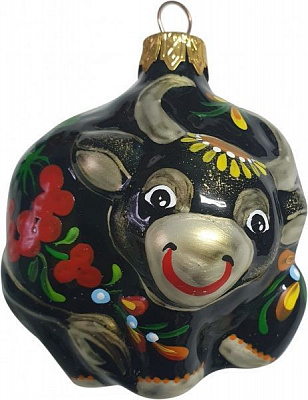 Елочная игрушка Полимер Бык G83:G90 петриковка 9 см 