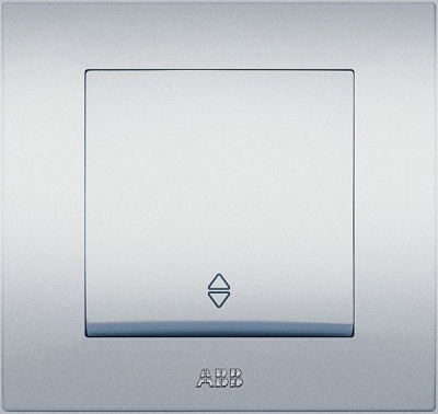 Выключатель проходной одноклавишный ABB Cosmo без подсветки 10 А серый металлик 619-011000-209