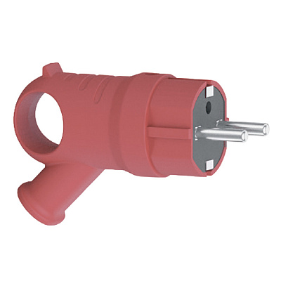 Вилка кабельная каучуковая Neomax с заземлением каучук красный