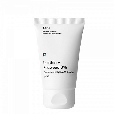 Крем для лица день-ночь Sane для жирной кожи c лецитином + морские водоросли 3% 40 мл