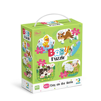 Пазл DoDo 4 в 1 Baby puzzle День на ферме 300687