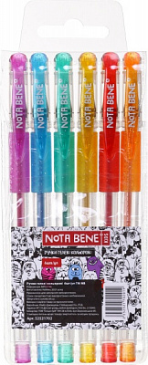 Ручки гелевые цветные Nota Bene 6 шт 