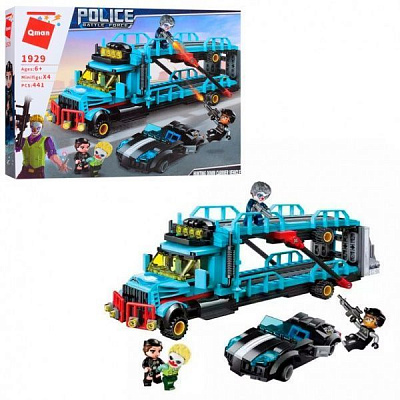 Конструктор Qman 1929 поліція трейлер машина фігурки ODT106370