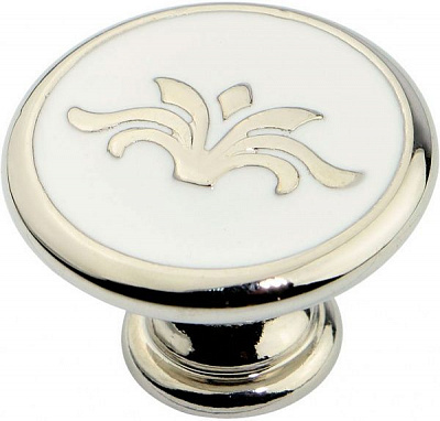 Меблева ручка D 24177.01.030 18631 полірований нікель/біла емаль Bosetti Marella