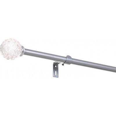 Карниз Bella Vita Шар скляний одинарний укомплектований d16/19 мм 160 см срібний