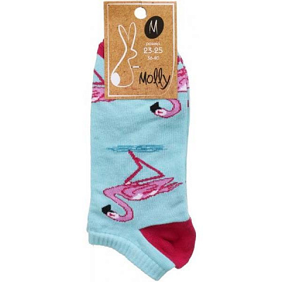Шкарпетки жіночі Молли Фламінго р. 23-25 бірюзовий із малюнком