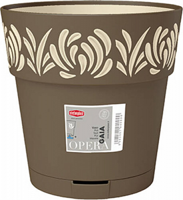 Горшок пластиковый Stefanplast Opera Gaia круглый 7,5 л капучино/ваниль (88502) 