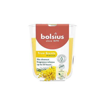 Свічка ароматична Bolsius TRUE SCENTS в склі 80/73 аромат Мімоза