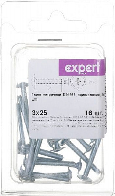 Винт метрический DIN967 3x25 мм 16 шт. Expert Fix